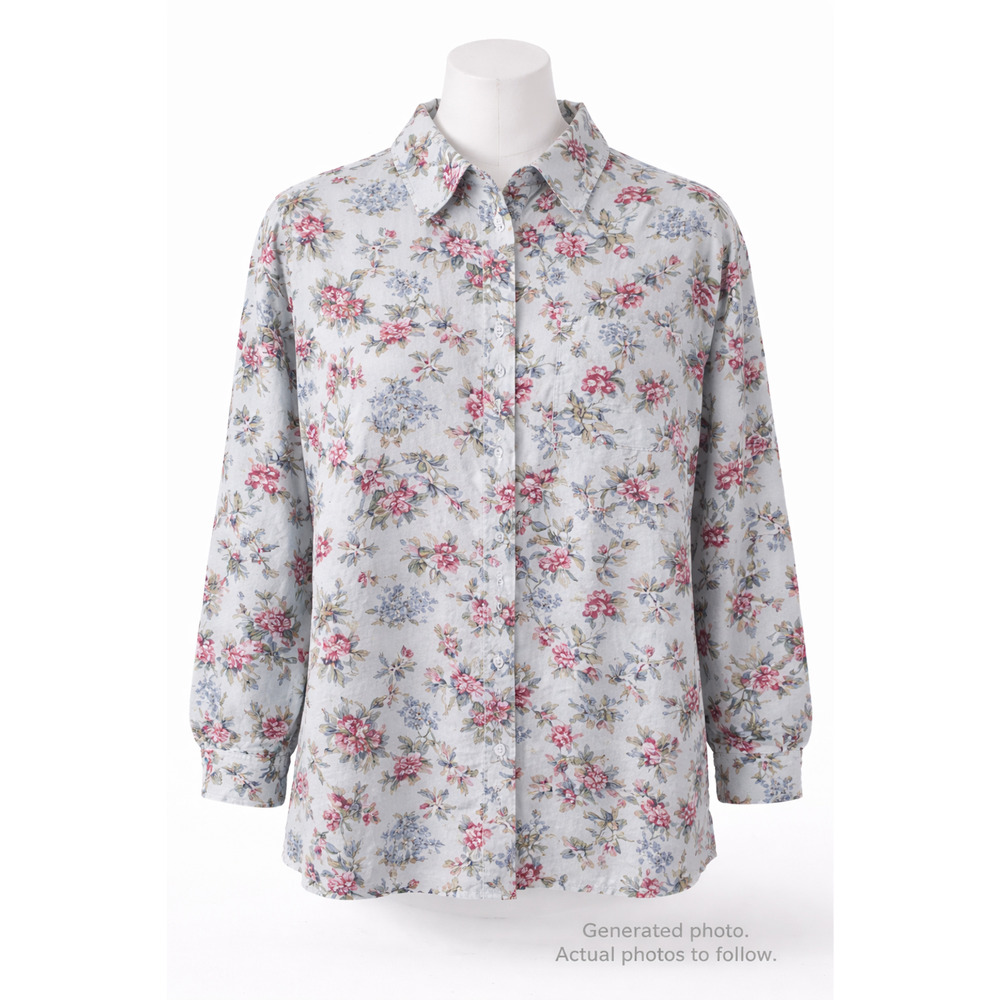 Vintage Gitano Floral Cotton Button Shirt Romantic Cottagecore Prairie Top 20W